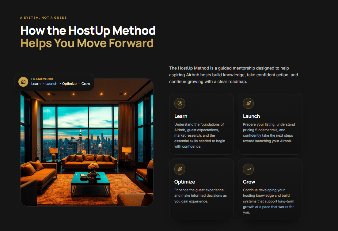 HostUp offer block with pricing and proof